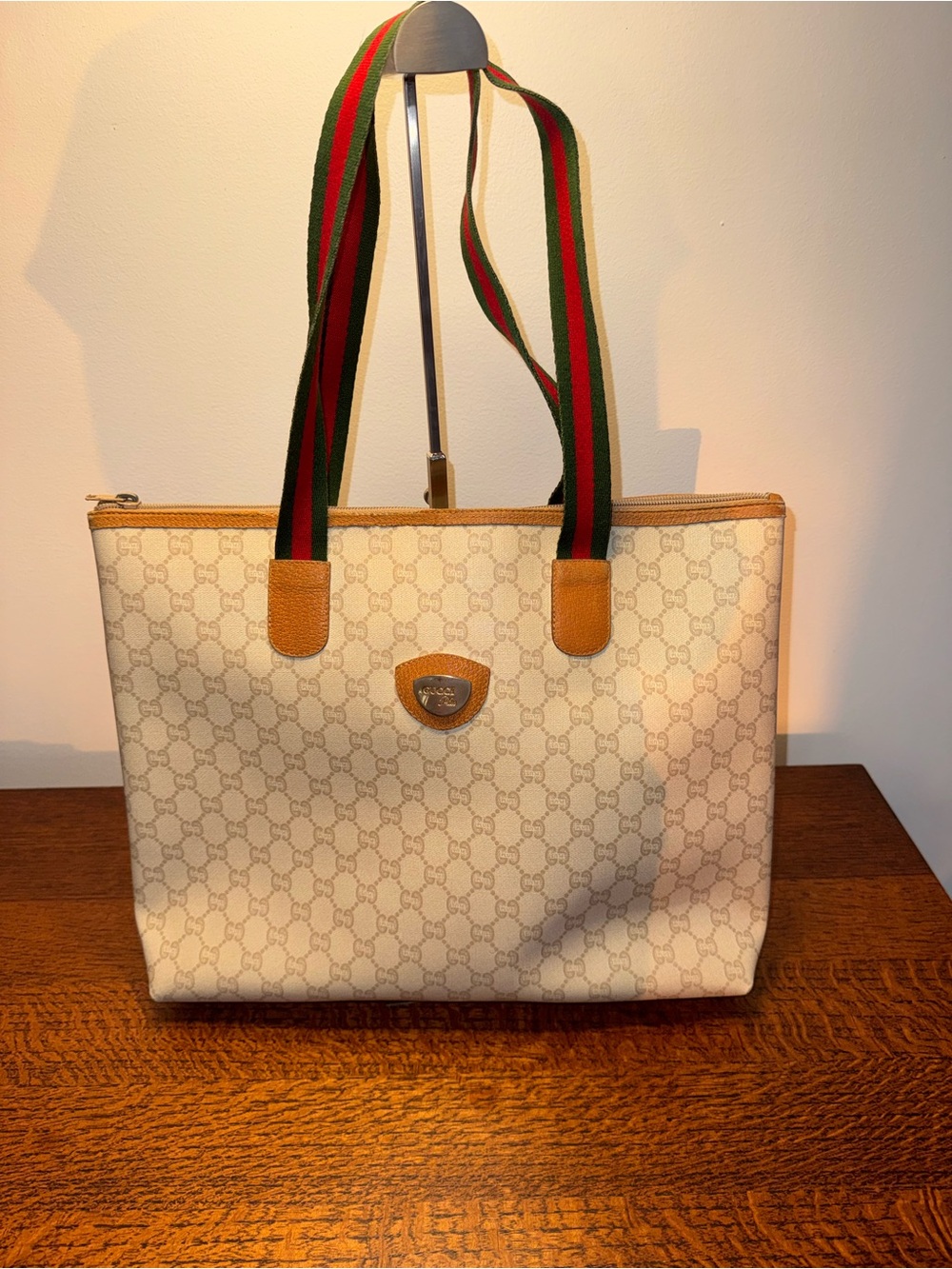 Gucci Plus Vintage Sherry Line GG Supreme Monogram Tote Bag w/COA